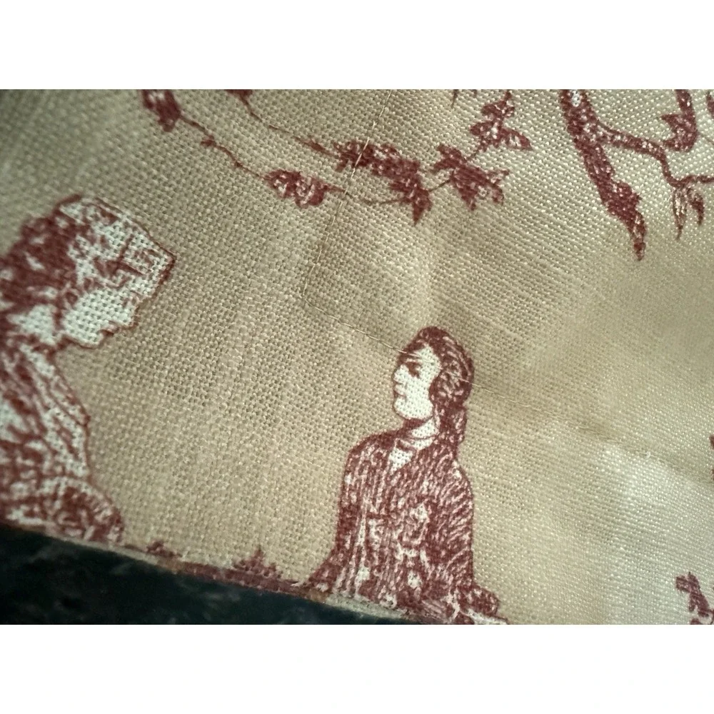 Sherry Kline Red Toile Reversible Pillow Shams Set of 2 French Country Striped